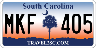 SC license plate MKF405