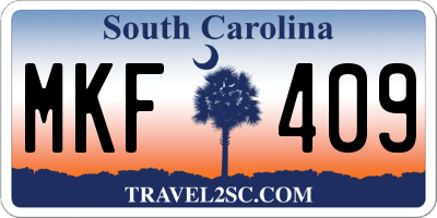 SC license plate MKF409