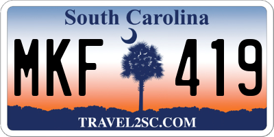 SC license plate MKF419