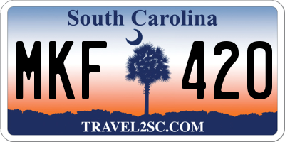 SC license plate MKF420