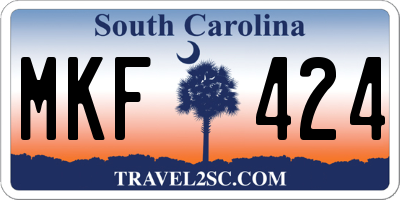 SC license plate MKF424