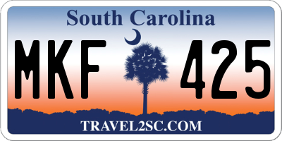 SC license plate MKF425