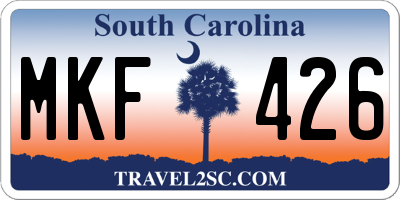 SC license plate MKF426