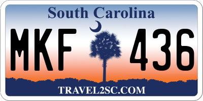 SC license plate MKF436