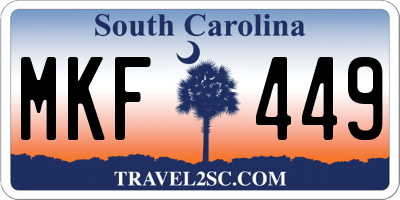 SC license plate MKF449