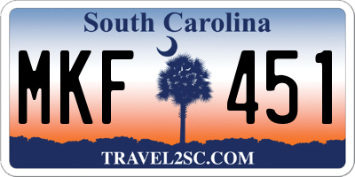 SC license plate MKF451