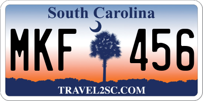 SC license plate MKF456