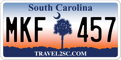 SC license plate MKF457