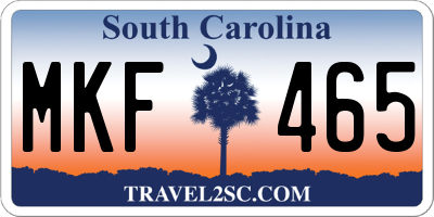 SC license plate MKF465