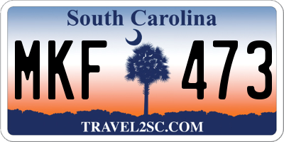 SC license plate MKF473