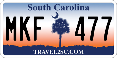 SC license plate MKF477