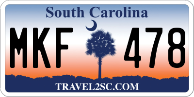 SC license plate MKF478