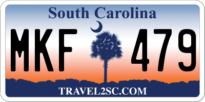 SC license plate MKF479