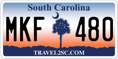 SC license plate MKF480