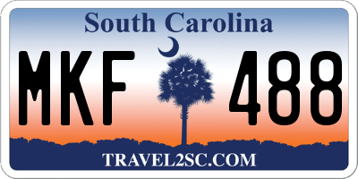 SC license plate MKF488