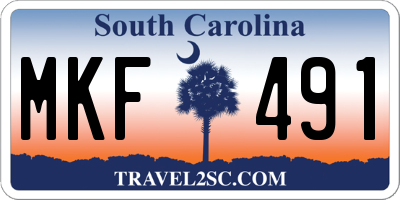 SC license plate MKF491