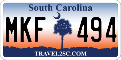 SC license plate MKF494