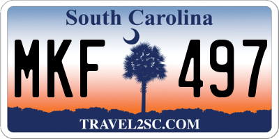 SC license plate MKF497