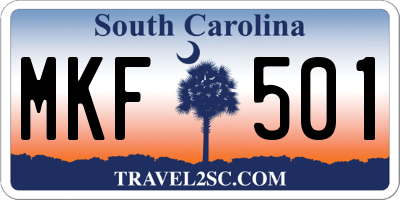 SC license plate MKF501