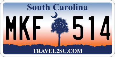 SC license plate MKF514