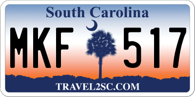 SC license plate MKF517