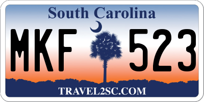 SC license plate MKF523