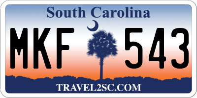 SC license plate MKF543