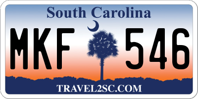 SC license plate MKF546