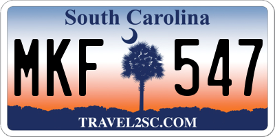 SC license plate MKF547