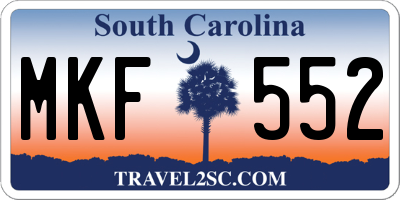 SC license plate MKF552