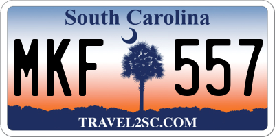 SC license plate MKF557