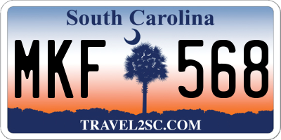 SC license plate MKF568