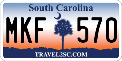 SC license plate MKF570