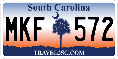 SC license plate MKF572