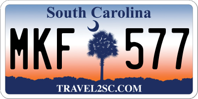 SC license plate MKF577