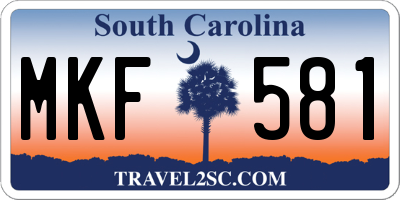 SC license plate MKF581