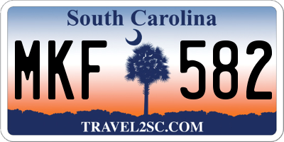 SC license plate MKF582