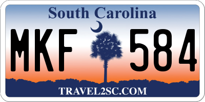 SC license plate MKF584