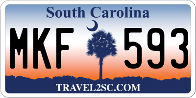 SC license plate MKF593