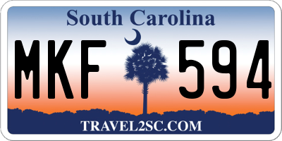 SC license plate MKF594