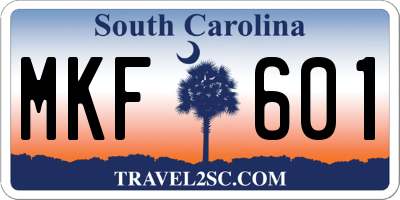 SC license plate MKF601