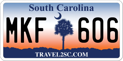 SC license plate MKF606