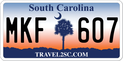 SC license plate MKF607