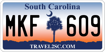 SC license plate MKF609