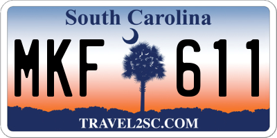 SC license plate MKF611