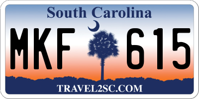 SC license plate MKF615