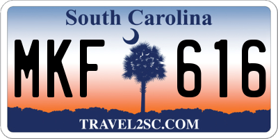 SC license plate MKF616