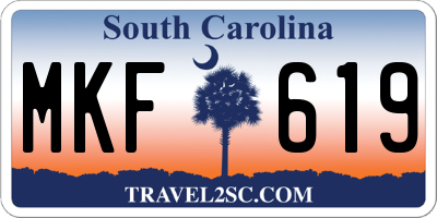 SC license plate MKF619