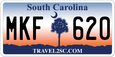 SC license plate MKF620