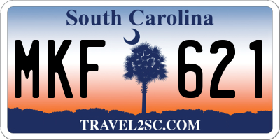 SC license plate MKF621